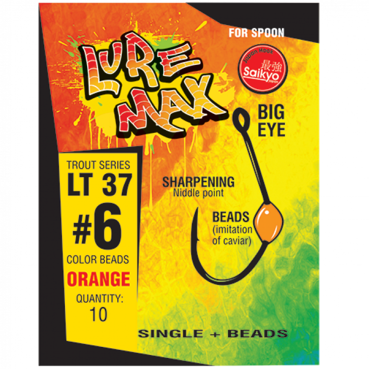 Крючки LureMax Trout LT37 #4 Red (10шт)